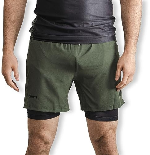 Progress Jiu Jitsu Academy+ Short SleeveRashguard | Flexible and Durable BJJ Rash Guard | Moisture-Wicking Compression Tops for Men and Women | 80% Polyester/20% Spandex (S, Khaki)