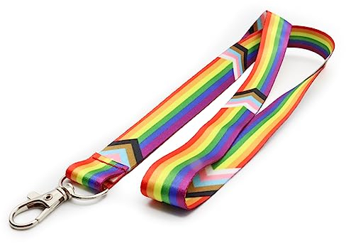 Gay Shop Berlin LGBTQ Schlüsselband (Pride) / Keychain/Schlüsselanhänger/Rainbow/Queer (Progress Pride)