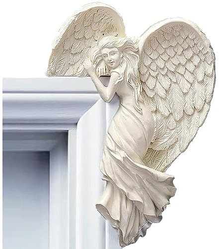 Angel Door Frame Decor Statue,Door Frame Angel Wing Sculpture Angel Wings Sculpture,Vintage Angel Art Crafts Statue,Angel Statue Furniture Office Decoration (Rechts)
