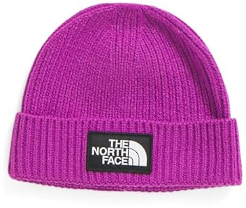 THE NORTH FACE Logo Box Cuffed Beanie Purple Cactus Flower Shallow Fit Unisex, Lila Kaktusblüte, Einheitsgr��e