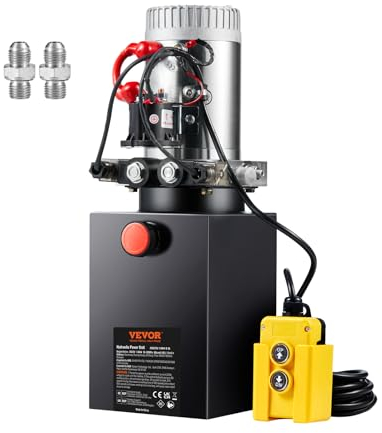 VEVOR Hydraulikpumpe Hydraulikaggregat 12V 6L Hydraulikaggregat 1600 W, Doppelwirkende Hydraulikpumpe Hydraulic Power Pack, 1,5 Gal Tank Hand Pump Hydraulikaggregat, für Aufzüge, Gabelstapler usw.