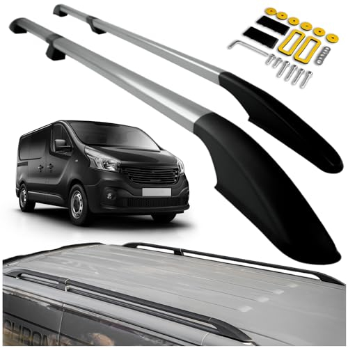 CHROMEMASTER Dachreling Dachträger Kompatibel mit Renault Trafic 3 Long L2 2014+ | Zur Befestigung der Dachgepäckträger, Dachboxen oder Dachfahrradträger | Robuste Konstruktion aus Alu