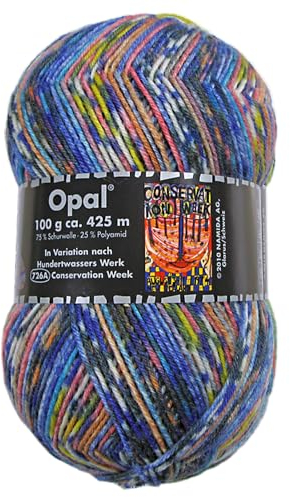 Frida's Wollhaus Opal 100 g Hundertwasser Sockenwolle 4-fach Strümpfe Socken Stricken 24 Farben (3201 | Conservation Week)
