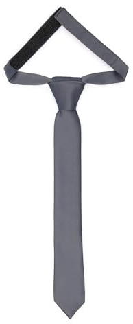Ladeheid Kinder Krawatte für Jungen - Eleganter matter Look, Vorgebunden mit einem Klettverschluß, Perfekt für besondere Anlässe - Stilvolle Ansteckkrawatte TKM (31cm x 4cm, Graphite)