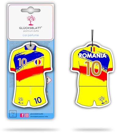 GLÜCKSBLATT premium Düfte - Auto Duft - Fussballtrikot - Car Perfume - RUMÄNIEN