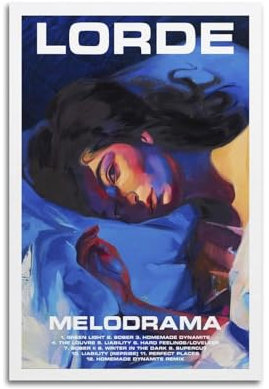 nzzmy Melodrama Lorde Poster, Vintage-Kunst, Raumdekoration, ästhetische Schlafzimmerdekoration, Leinwandposter für Schlafzimmer, 30 x 45 cm, ungerahmter Stil