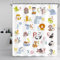 Tier-Duschvorhang für Kinder, Alphabet-Lern-Duschvorhang, Kinderzimmer, Giraffe, Krokodil, Nilpferd, Zebra-Affe, Cartoon-Badevorhänge, wasserdichte Badezimmer-Sets für Kinder mit Haken, 183 x 183 cm