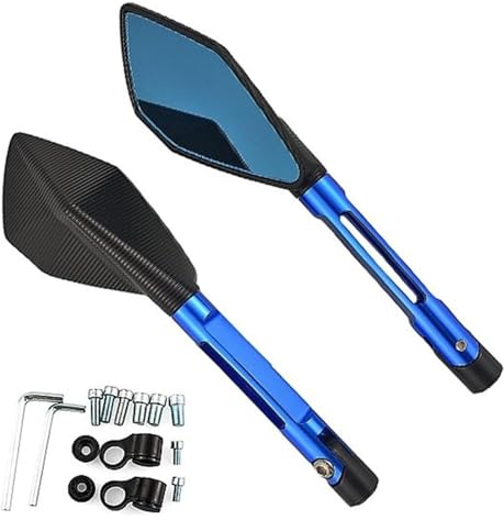 XISILIYA Lenkerendenspiegel Motorrad Für A&prilia Für DORSODURO 1200 750 Für DORSODURO1200 Für DORSODURO750 Motorrad Rückspiegel Anti-Glare Spiegel(1-Blue)