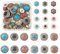 PandaHall - Set di 24 rivetti a vite per pelle, piatti, rotondi, a forma di fiore, decorazione per borse, scarpe, borse, vestiti, cinture