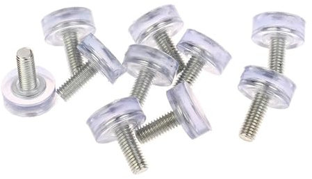Pied de meuble, 10 pièces en fer transparent, meubles en plastique, table, chaise, pieds réglables, patin coulissant M6 M8 à visser, coussinet de pied antidérapant (couleur : transparent, taille : M6)