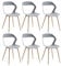 JZGORC Lot de 6 Chaises de Salle à Manger Nordiques, Chaises de Cuisine, avec Pieds de Chaise en Métal, Grand Design de Dossier évidé, idéal pour Salon, Salle de Détente -Gris + Bois