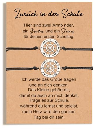 lorajewel Mutter Tochter Armband Schulkind Kindergartentag Armband Herz Armbänder für Mädchen Damen Geschenke für Tochter Sohn Kinder Mama