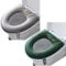 2 Stück weiche WC-Sitzbezüge mit Griff, Toilettendeckelbezug, Kissen, weich, dicker, waschbar, passend für alle ovalen WC-Sitze (grau + grün, Reißverschluss)