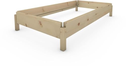 TUGA - Holztech Stapelbett Horst 70 cm x 140 cm 24 cm Zirbelkiefer