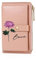 Wamantic Portefeuille Personnalisé Femme Portefeuille Personnalisé avec Nom et Fleur de Naissance Porte Monnaie Court en Cuir PU Portefeuille Petit Format Compact (Rose Clair)