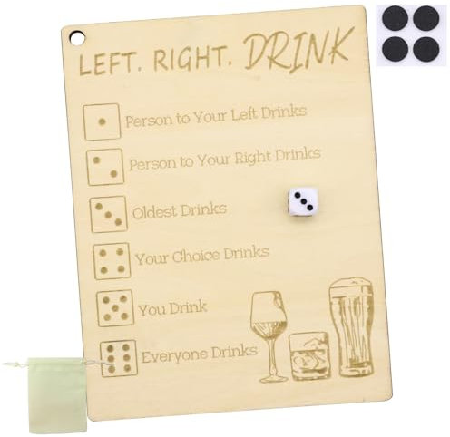 DOWNDRIFT Drinking Spiel,Trinkspiele Erwachsene,Partyspiel für Erwachsene,Würfel Trinkspiel für Erwachsene,Trinkbar Würfelspiel mit Holzbrett Party Trinkspiele,Trinkspiele für Erwachsene