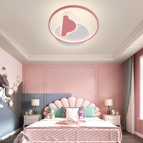 fennnds Wolke LED Deckenleuchte Dimmbar 3000-6000K LED Deckenlampe mit Fernbedienung Kinderzimmerlampe 50CM Kinder Wolke Deckenlampe für Kinderzimmer Wohnzimmer Schlafzimmer, Rosa