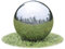 Fontana da giardino, sfera con LED, in acciaio inox, 30 cm, 41683