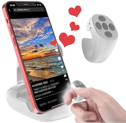 findtime Scrolling Ring Fernbedienung Page Turner Bluetooth Smart Ring Fernbedienung Finger Smartringe für Herren Damen Android IOS Smartring