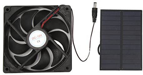 Ventilateur Solaire, Kit de Ventilateur de Panneau Solaire Extérieur 12 V 3 W, Petit Ventilateur Solaire, Serre Solaire avec Panneau Solaire et Ventilateur pour de Nombreuses