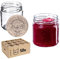 KADAX Lot de 50 petits pots de conserve, 200 ml, fi66 mm, mini pots à miel et épices, bocaux hermétiques, bocaux à conserve, verres ronds (beige)