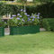 PABURNI Jardinera de Patio Mesa de Cultivo de Metal Moderno Maceta Cama Elevada Muebles de Exterior para Cualquier Balcón Porche o Patio Diseño Elegante y Práctico Verde 152x40x36 cm
