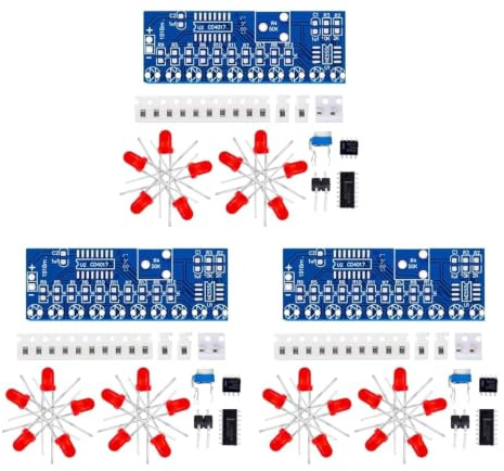 CD4017 Lauflicht-Lötbausatz, Elektronik-DIY-Übungsplatine, 10-Kanal-LED-Lauflichteffekt, NE555-Taktgeber, ideal für Elektronik-Einsteiger & DIY-Projekte