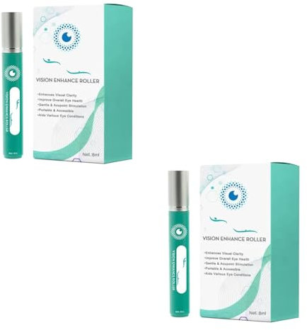 Enhance Augenroller Für Frauen Und Männer, Augenmassage Roller Gegen Müde Und Trockene Augen Reduziert Schwellungen Und Verbessert Den Sehkomfort Mit Wärme Und Akupressur Funktion 8ml (2PCS)