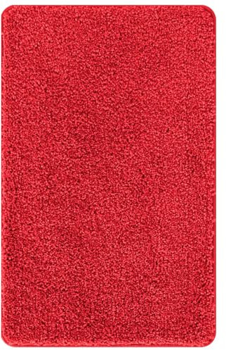 vidaXL rutschfeste Badmatte Rot 50 x 80 cm PP, rutschfeste Badematte, moderner Badezimmerteppich, maschinenwaschbar, strukturiert, langlebig, gemütliches Wohnaccessoire