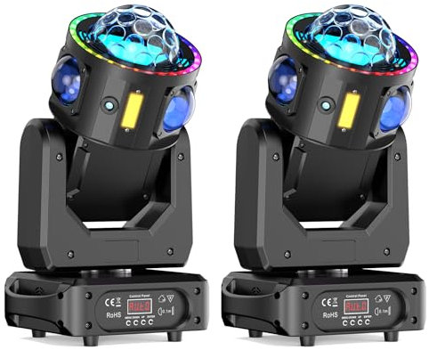 150W Cabeza Movil LED Beam Luz de Discoteca 19CH/25CH RGBW Moving Head para Club, Fiesta, Cumpleaños, Bodas Iluminación 2PCS