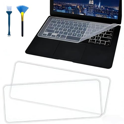 3 Stück Tastaturschutz Kompatibel mit Asus Lenovo Acer Hp Dell 15-17 Zoll und 2 Stück Tastatur Bürste, Silikon Tastatur Abdeckungen Staubschutz, Ultra Dünn Hohe Transparenz Wasserdicht, Klar (Farbe 1)