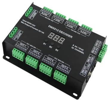 XEUVYMWT 32-Kanal 96A RGBW DMX 512 LED-Decoder-Controller DMX-Dimmer DC5-24V RGBW RGB-LED-Licht 8-Bit/16-Bit