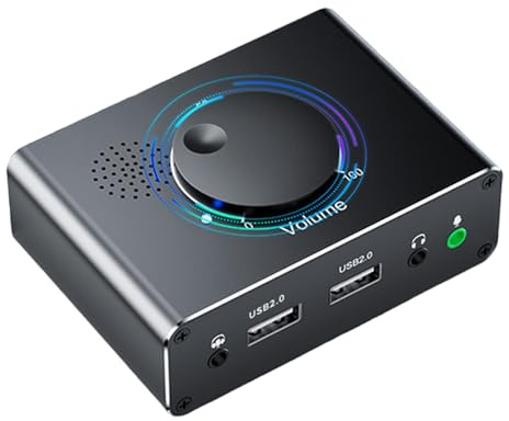 Carte son externe USB avec 3,5 mm pour casque et micro USB 2.0 pour ordinateur portable et PC