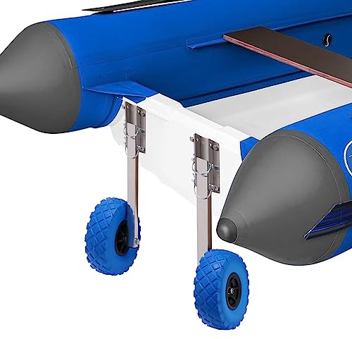 FROPIJ Slipräder Schlauchboot & Heckräder Edelstahl bis 150kg - Schlauchbooträder mit 25cm Reifen, Robust - Transporträder und Bootsräder für Schlauchboote, Anhänger, Wassersport