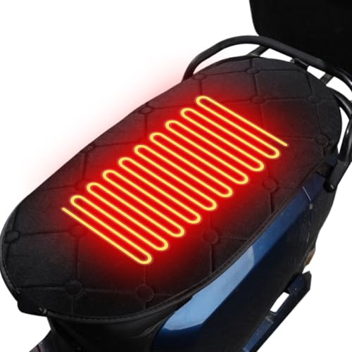 Arroopu Motorrad Sitzkissen - Kraftrad Heizkissen mit Wärme | Roller Sitzkissen Für Kaltes Wetter - Für Motorrad Roller Straßenreise Tourenfahrten Straßenrennen Stadt Schneemobil