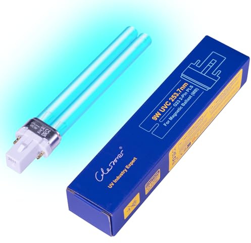 9W UVC Ersatzlampe Leuchtmittel ,mit G23 Sockel,UV Lampe Ersatz,Für Teichfilter, Aquarium & Wasserklärer