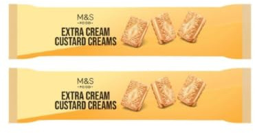 M&S Food Extra Cream Custard Creams, Classic British Biscuit, Twin Pack, 20g