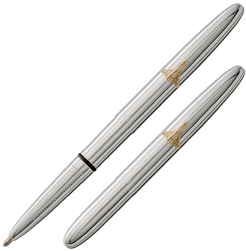 Fisher Space Pen Chrome Bullet Space Pen, 1 Stück (1er Pack) | Geschenkbox, Kompakte Größe, schreibt den Kopf und bei extremen Temperaturen, glatte schwarze Tinte