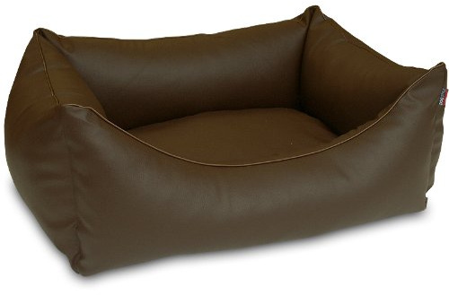Dreamcollection Hundebett aus Kunstleder, Größe: XL 130 x 110 cm Farbe: Braun