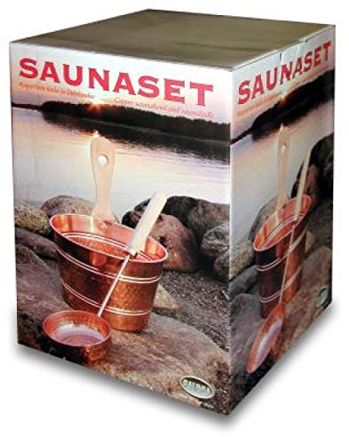 Nikkarien Saunabox Saunakübel und Schöpfkelle aus Kupfer 664