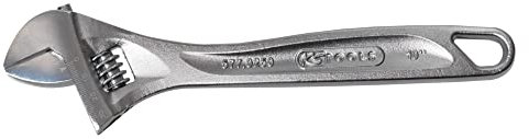 KS TOOLS - 577.0600 - Clé à molette à grande ouveture 65 mm, L.600 mm - Fourche 15° - Graduation millimétrique - Chrome vanadium - Serrage professionnel haute performance - Trou d'accroche - Plomberie