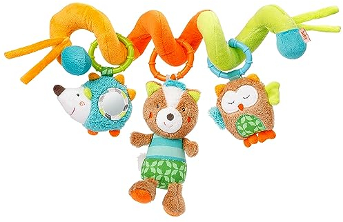 Fehn 071153 Activity-Spirale Sleeping Forest – Stoff-Spirale zum Greifen und Fühlen für Bett, Kinderwagen, Laufgitter anpassbar – Für Babys und Kleinkinder ab 0+ Monaten – Maße: 30cm lang