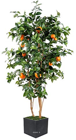 Artificielles.com Künstlicher Orangenbaum, Stamm mit Früchten, Höhe 150 cm, Orange – Maße: Höhe 150 cm – Farbe: Orange