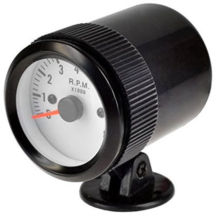 E Support™ Car Motor Vehicle Black Face 2 52mm Pointer Tacho Tachometer Gauge Meter