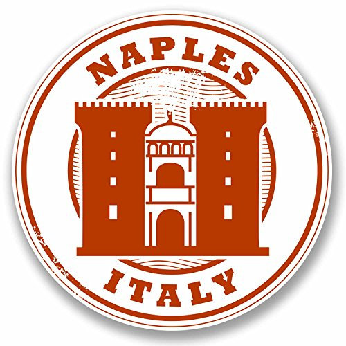 2 x 10 cm Napoli Italia Adesivo Auto Bicicletta per Computer Portatile Scheda Bandiera di Viaggio Bagaglio # 9787