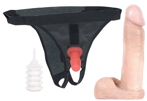Doc Johnson Vac-U-Lock 8 Inch Realistic Cock with Ultra Harness - Adjustable Unisex Harness, FIRMSKYN Material, Phthalate-Free, Body-Safe - Vanilla - for Adults Only