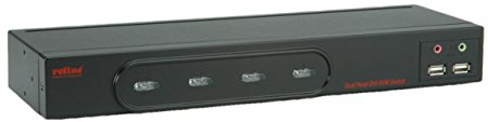 ROLINE KVM-Audio-Switch Dual Head DVI USB 2.0, 1 User - 4 PC