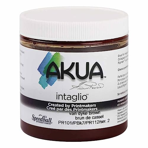 Akua Intaglio Water-Based Ink, 8-Ounce Jar, Van Dyke Brown