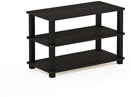 Furinno Regal, Schuhregal mit 3 Ebenen, Holz, Espresso/Schwarz, 29.46 x 29.46 x 39.12 cm