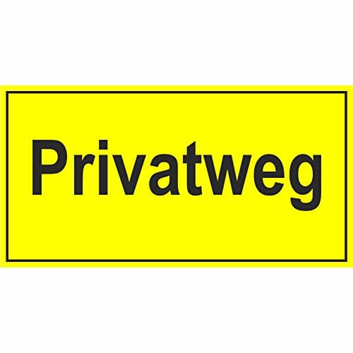 Indigos UG - Schild Privatweg HinweiSchild Grundbesitzkennzeichnung, 33x17 cm - Warnung - Sicherheit - Hotel, Firma, Haus - Aluverbundplatte 3mm - Hinweisschild - Warnschild